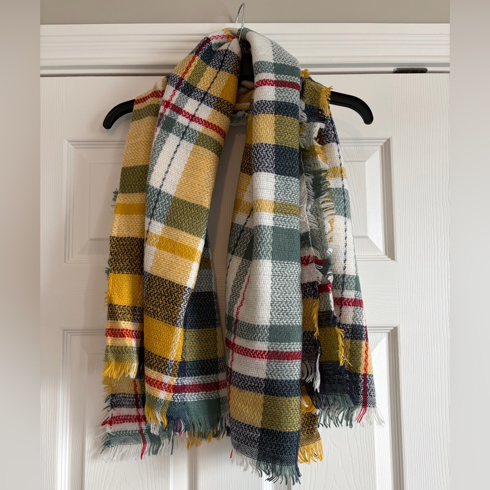 Plaid Multicolor Blanket Scarf